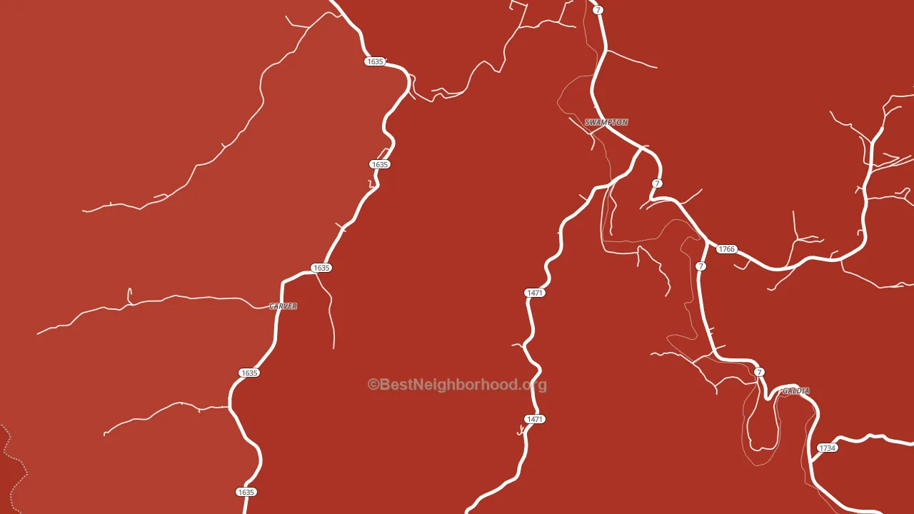 Carver, KY block-group political-lean map