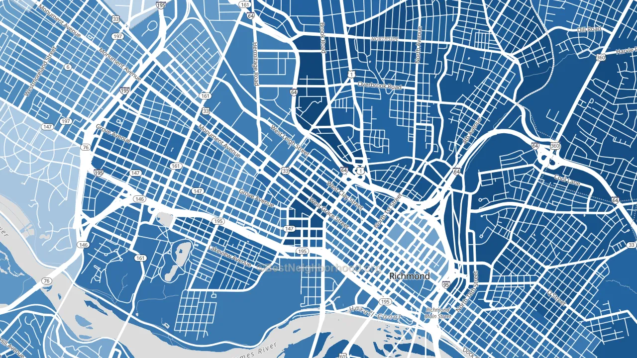 Carver-Richmond, Richmond, VA block-group political-lean map