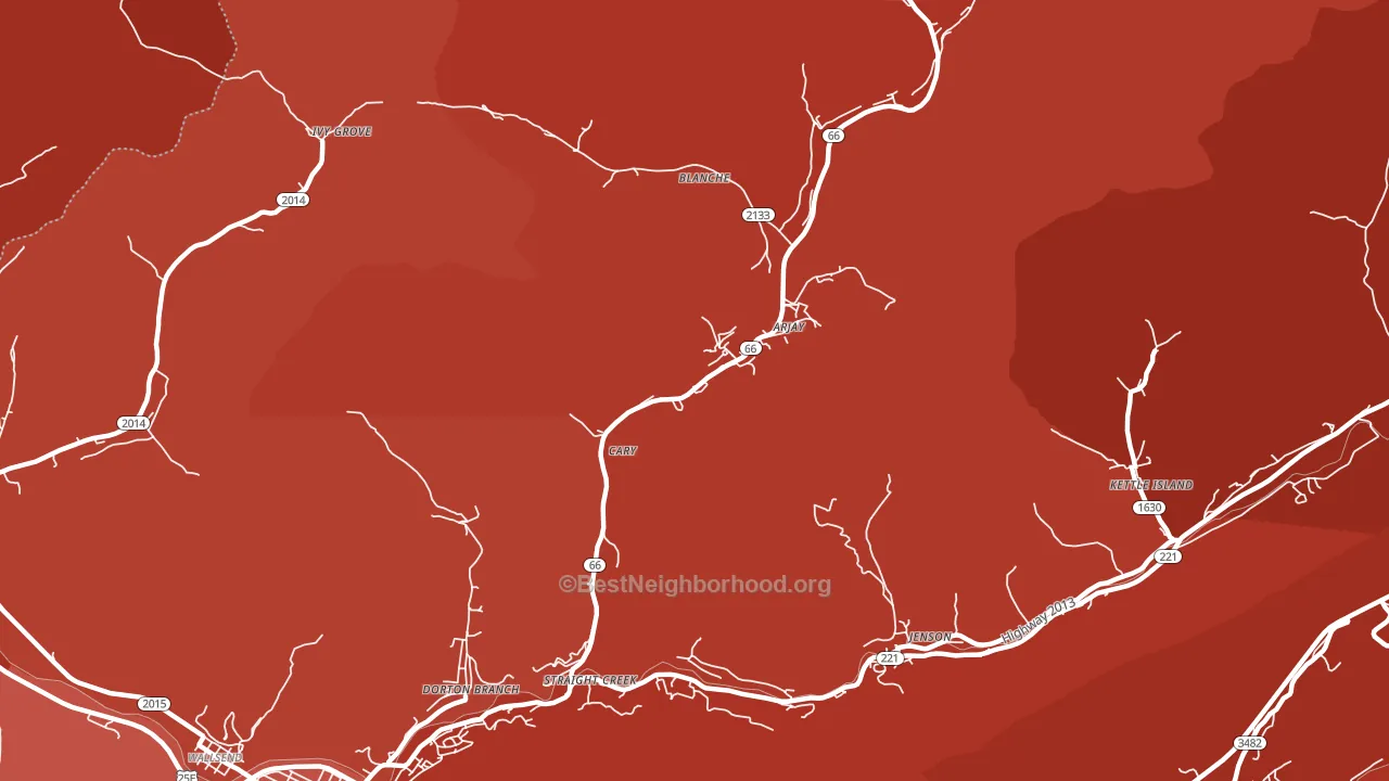 Cary, KY block-group political-lean map
