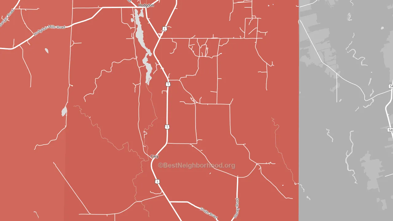 Cary, ME block-group political-lean map