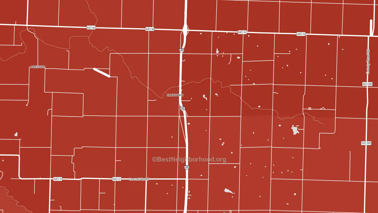 Carytown, MO block-group political-lean map