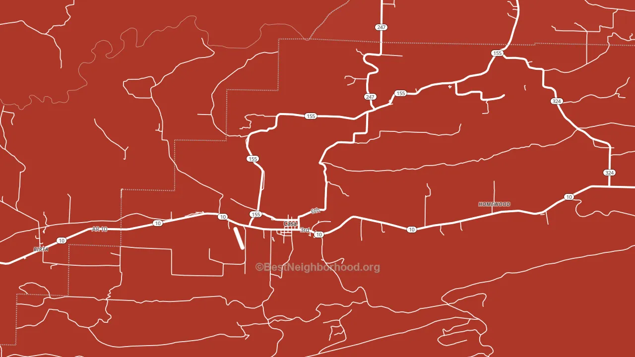 Casa, AR block-group political-lean map