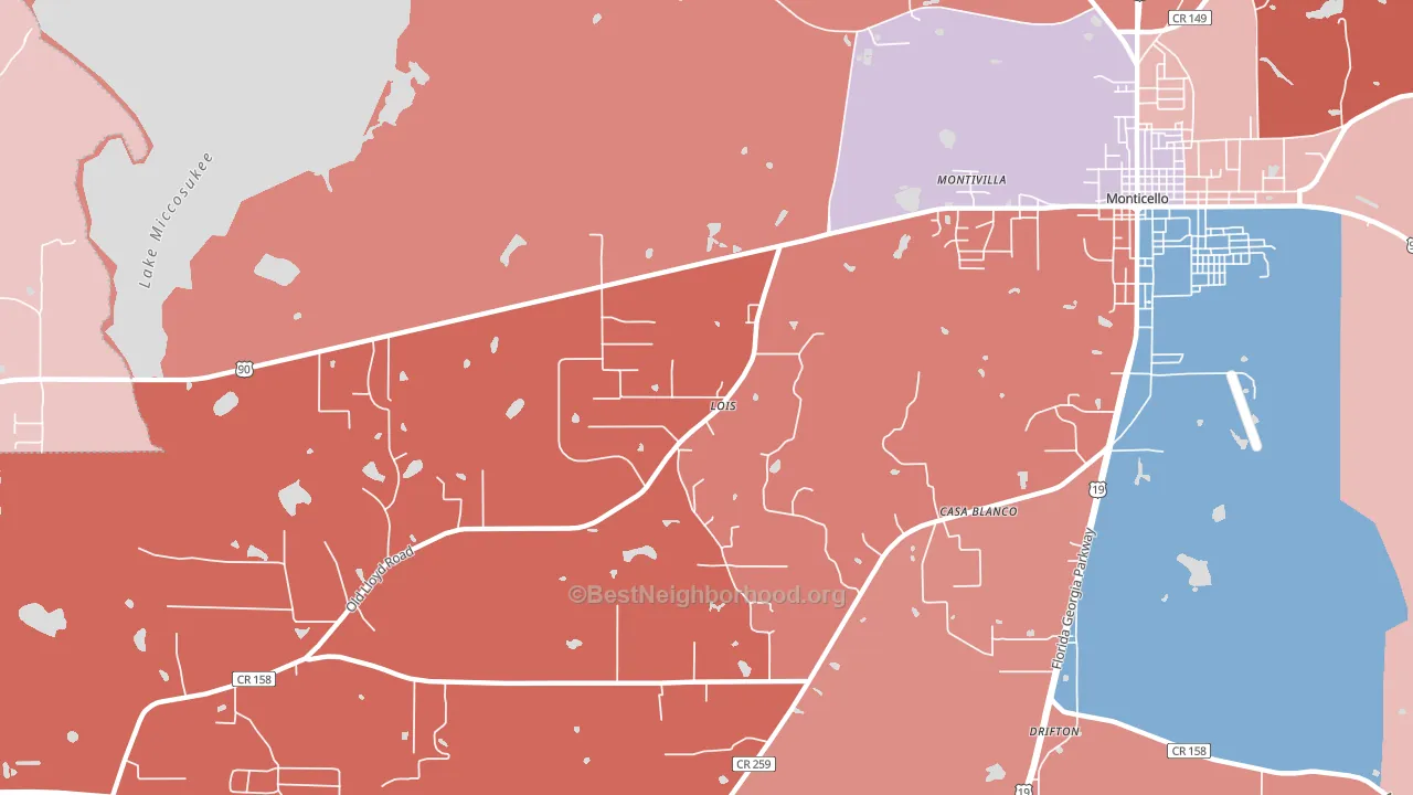 Casa Blanco, FL block-group political-lean map