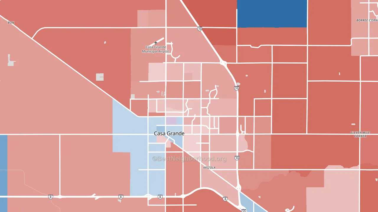 Casa Grande, AZ block-group political-lean map