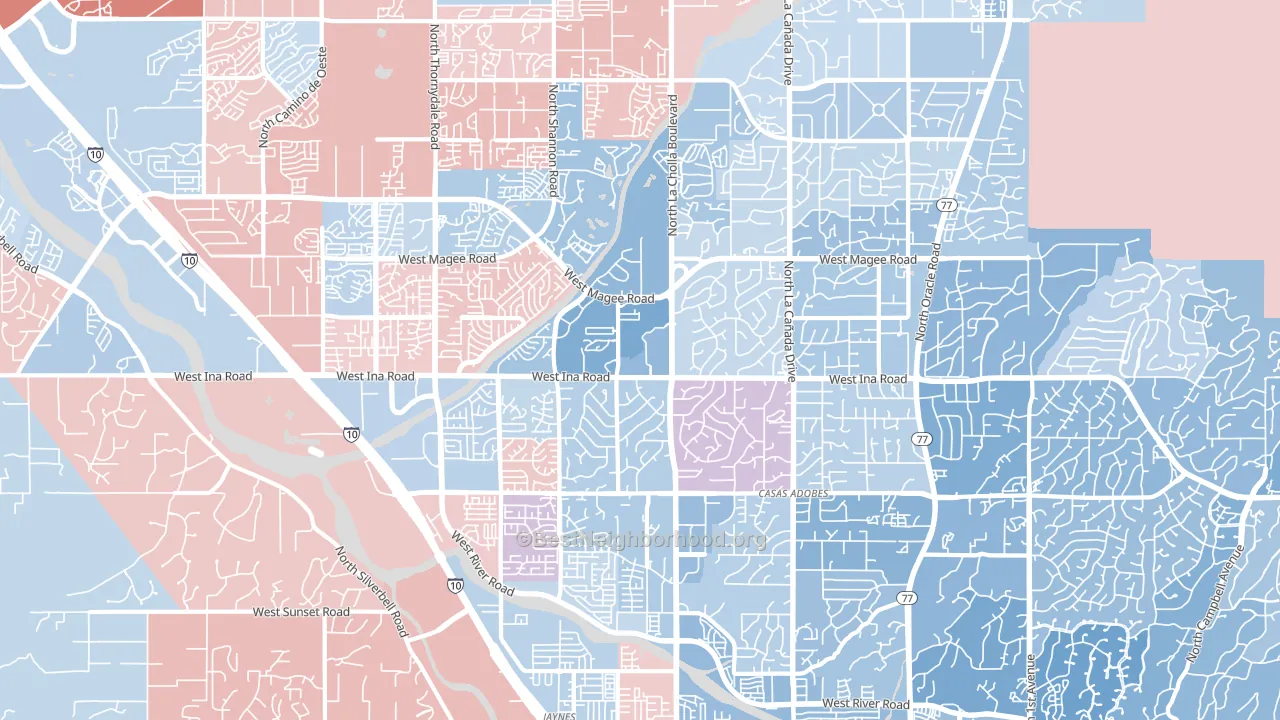 Casas Adobes, AZ block-group political-lean map