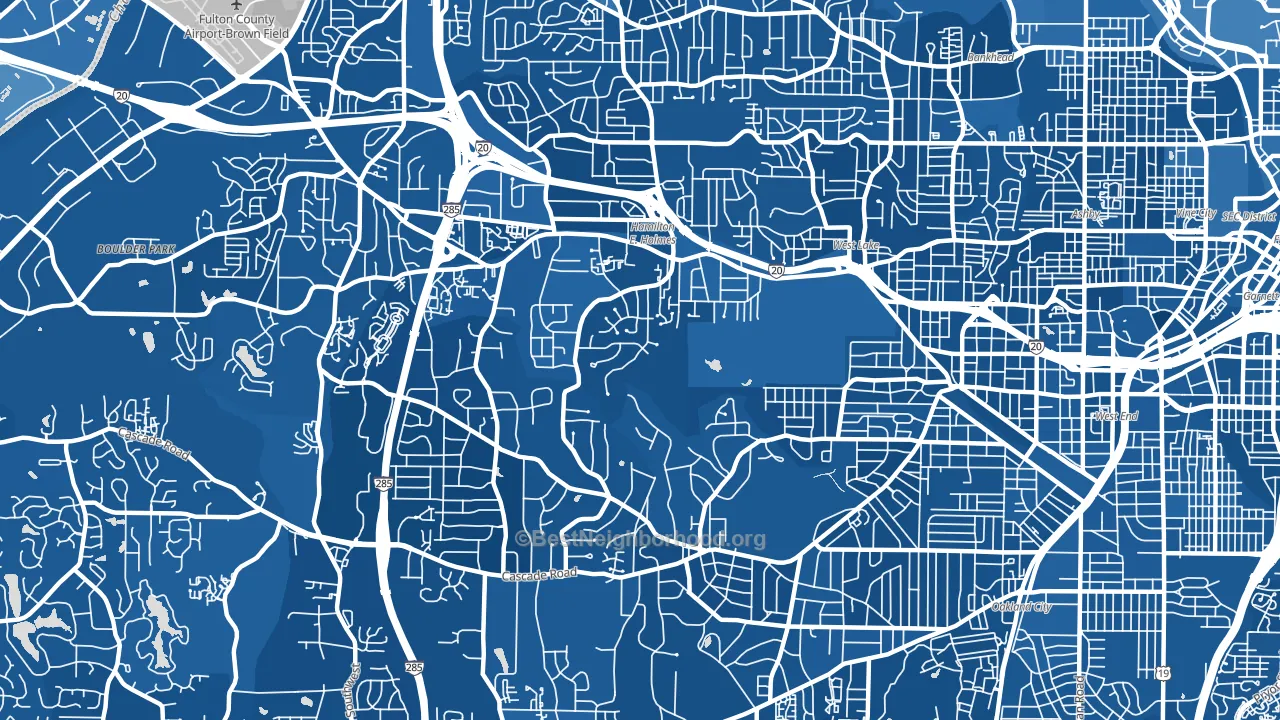 Cascade Heights, Atlanta, GA block-group political-lean map