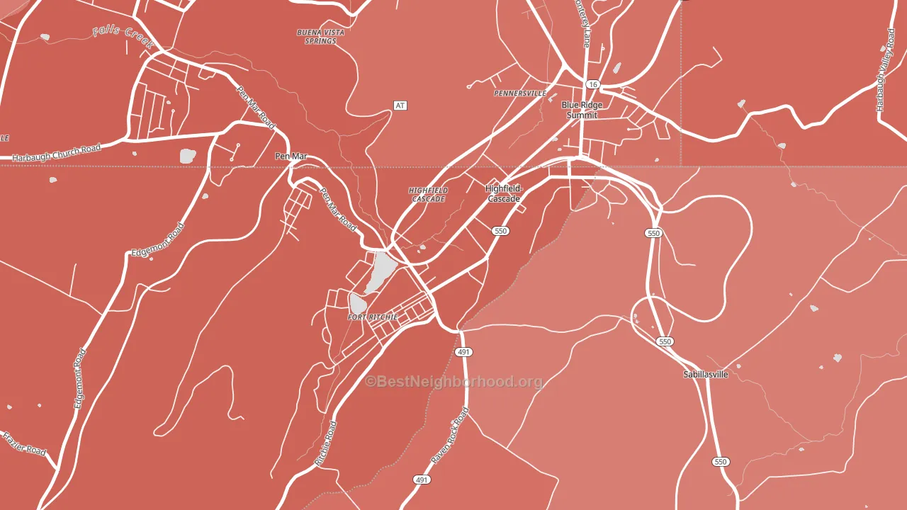 Cascade, MD block-group political-lean map