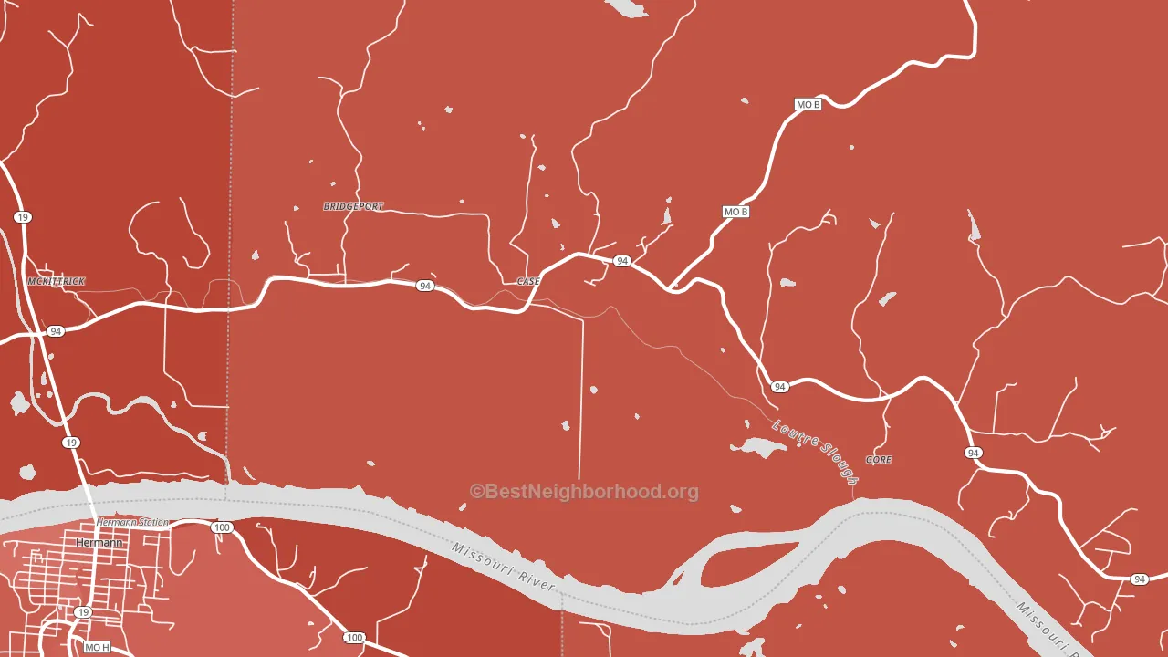 Case, MO block-group political-lean map