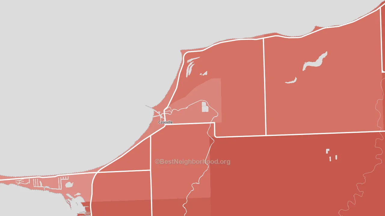 Caseville, MI block-group political-lean map