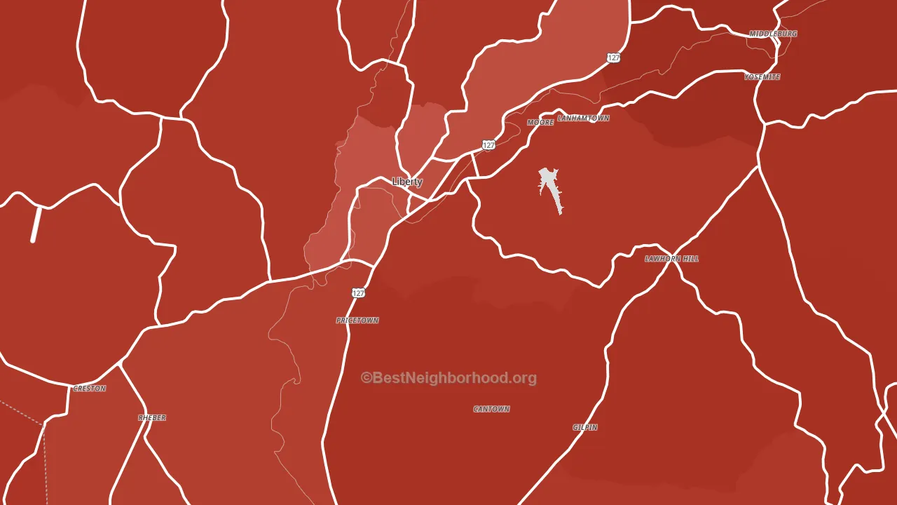 Casey County, KY block-group political-lean map