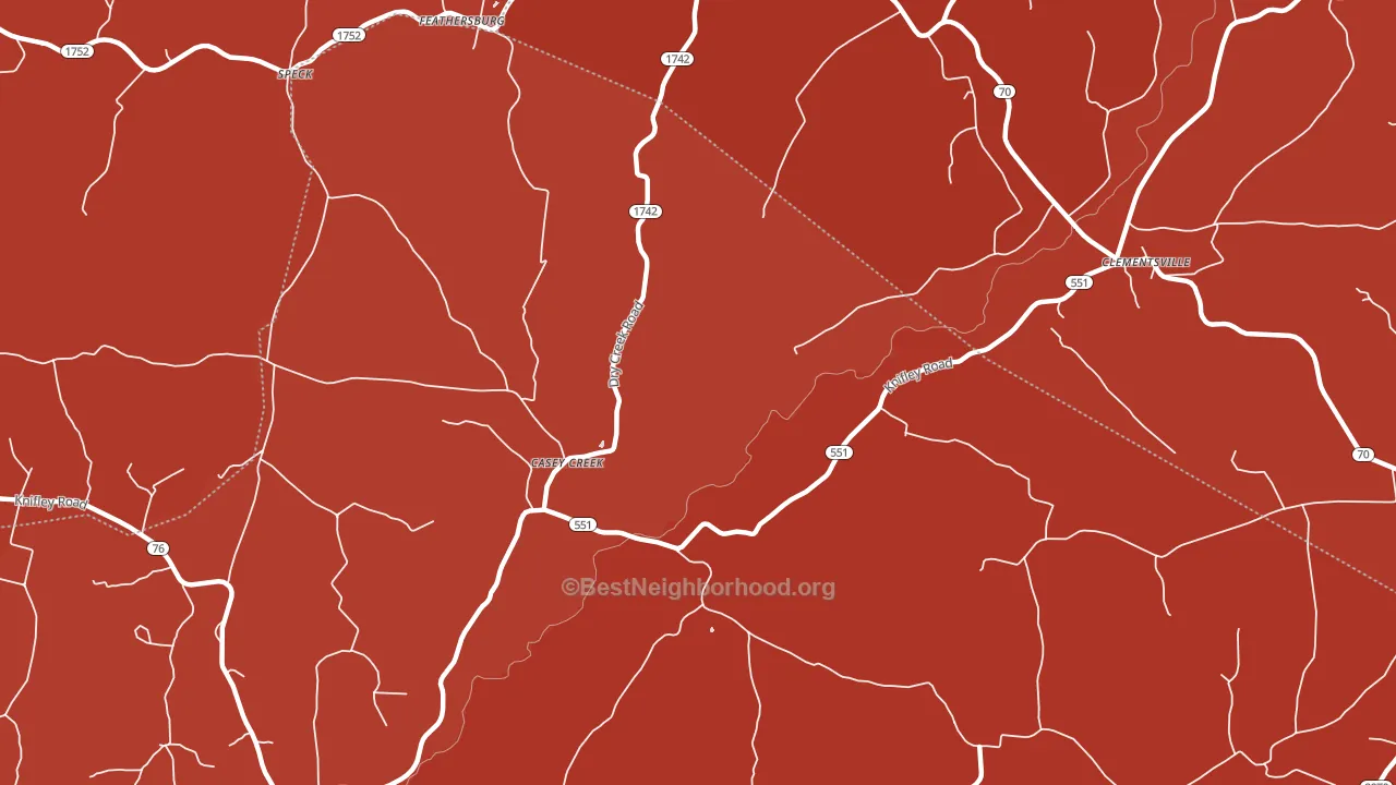 Casey Creek, KY block-group political-lean map