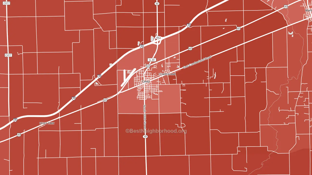 Casey, IL block-group political-lean map