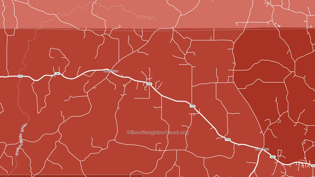 Caseyville, MS block-group political-lean map