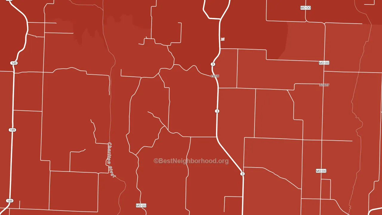 Cash, MO block-group political-lean map