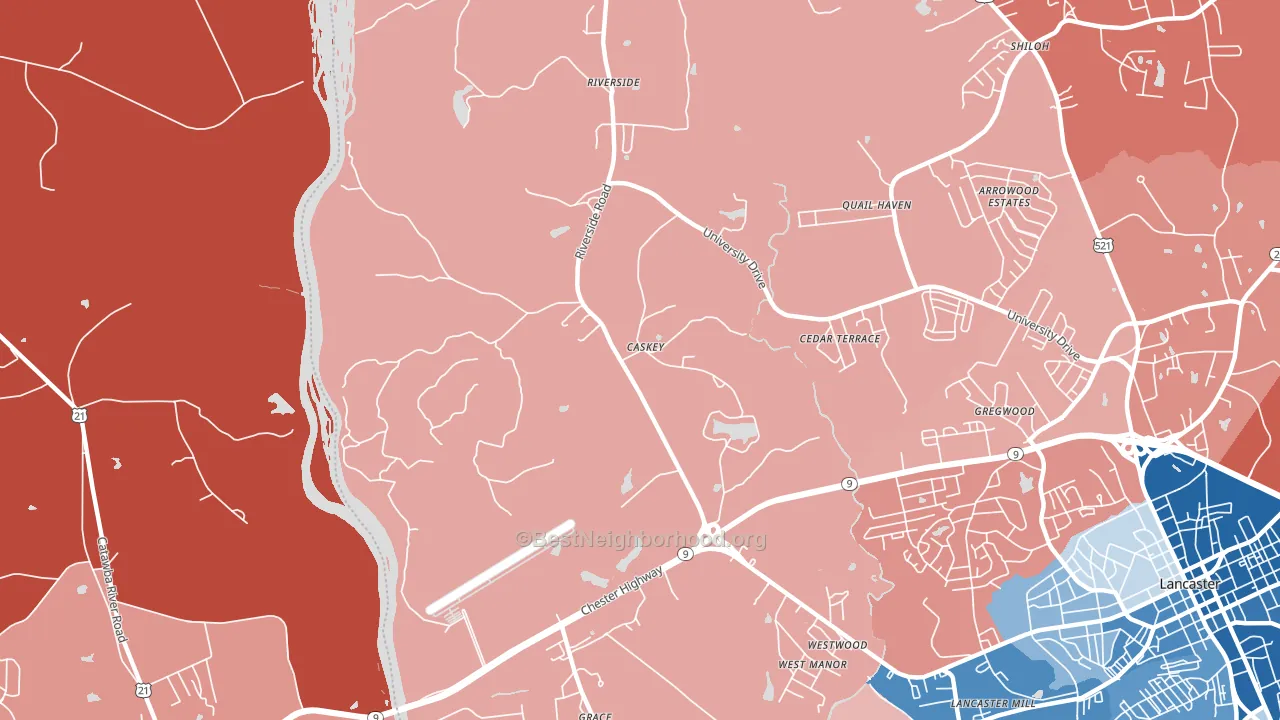 Caskey, SC block-group political-lean map
