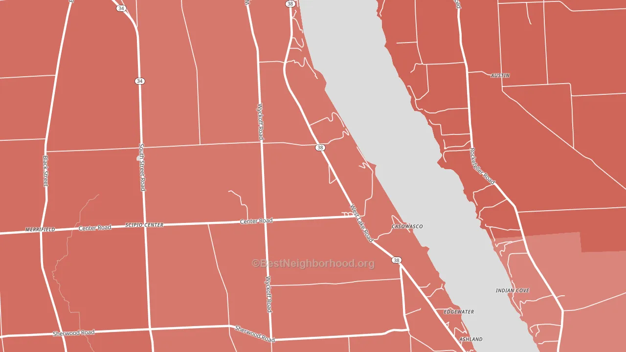 Casowasco, NY block-group political-lean map