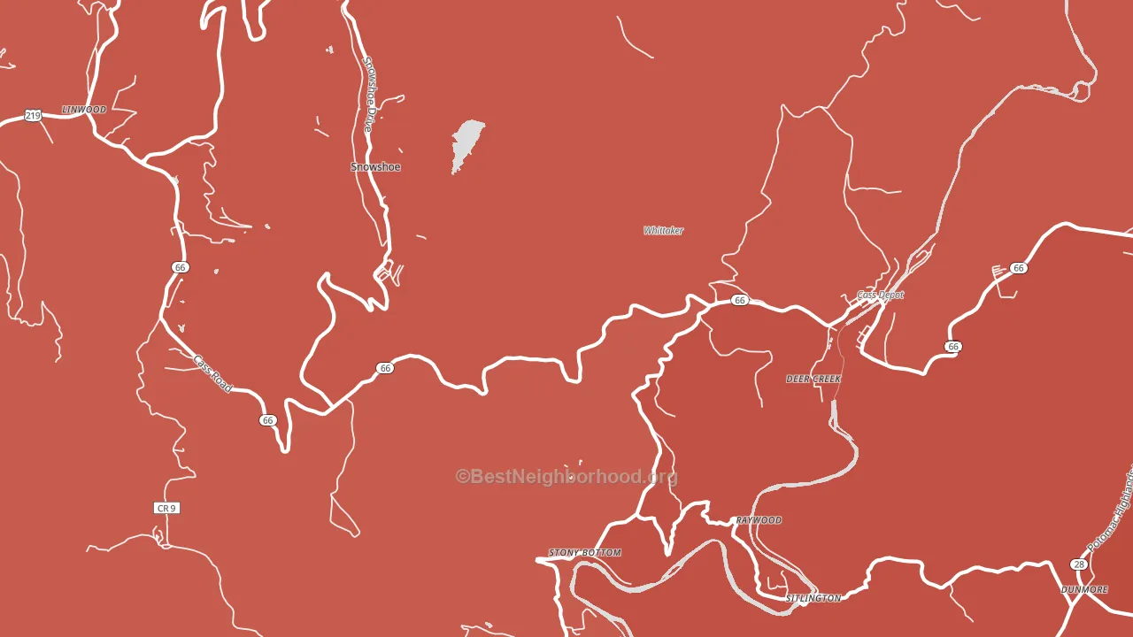 Cass, WV block-group political-lean map