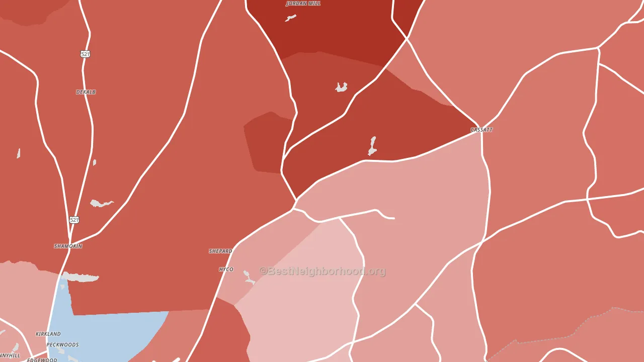 Cassatt, SC block-group political-lean map