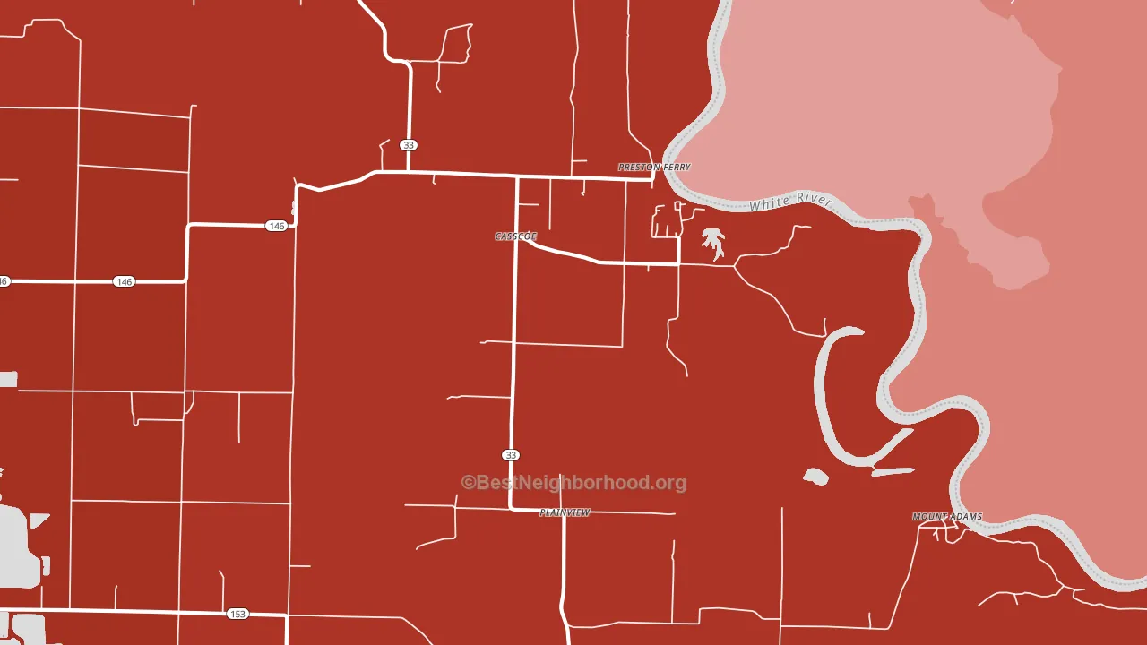 Casscoe, AR block-group political-lean map