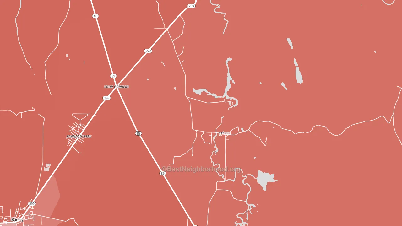 Cassel, CA block-group political-lean map