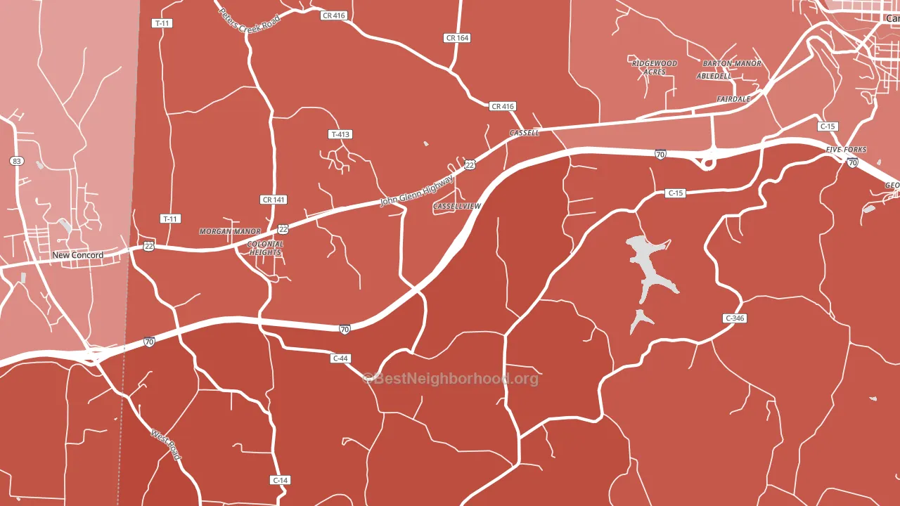 Cassell, OH block-group political-lean map