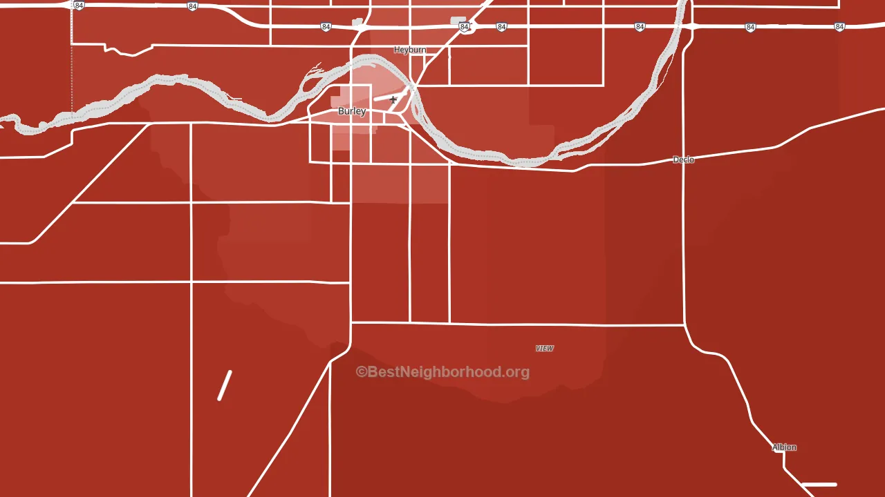 Cassia County, ID block-group political-lean map