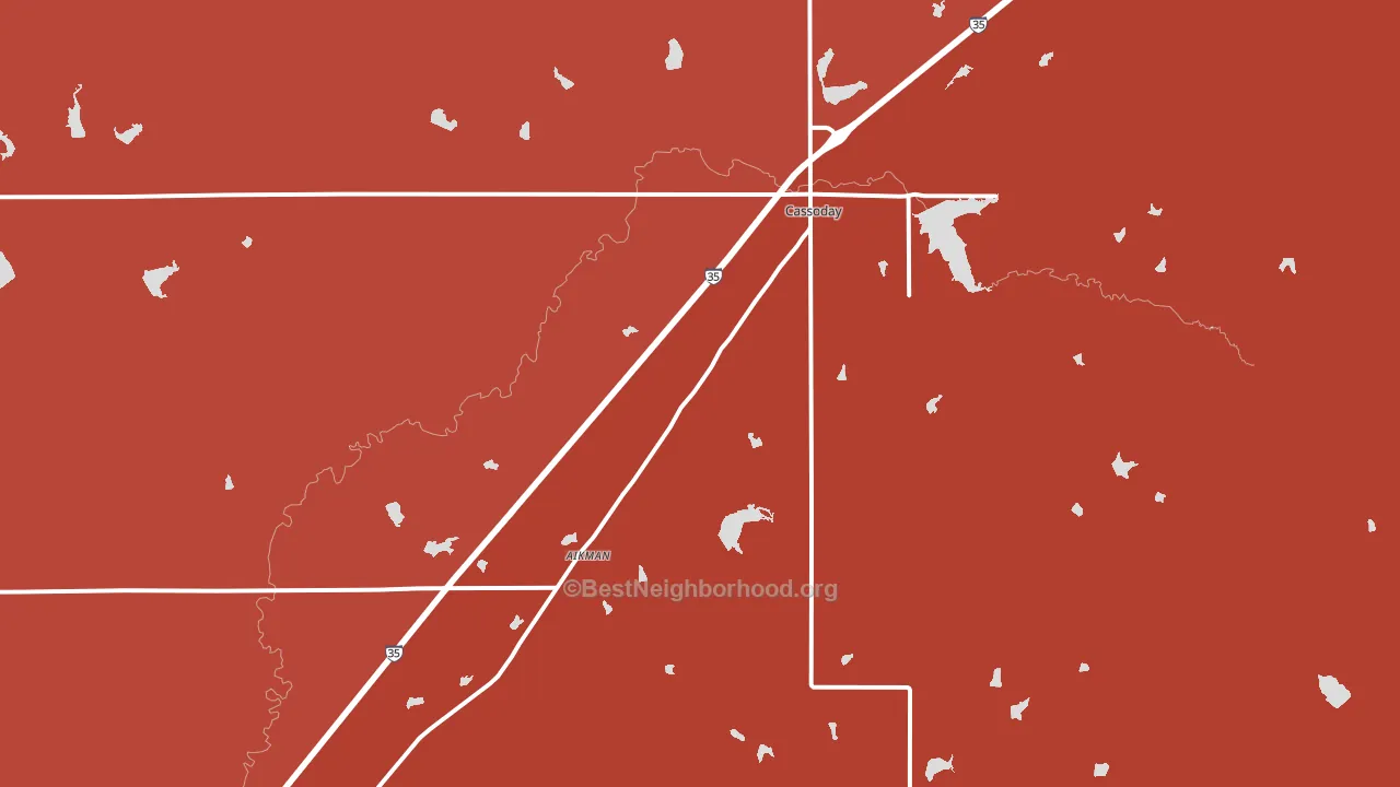 Cassoday, KS block-group political-lean map
