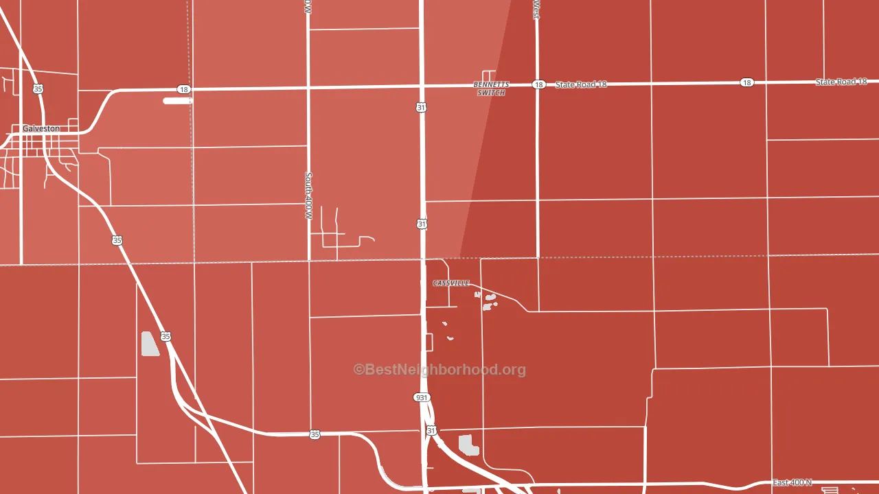 Cassville, IN block-group political-lean map