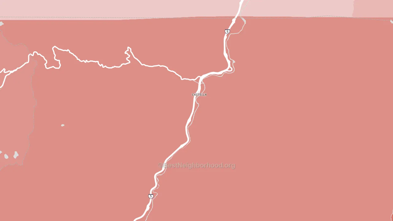 Castella, CA block-group political-lean map