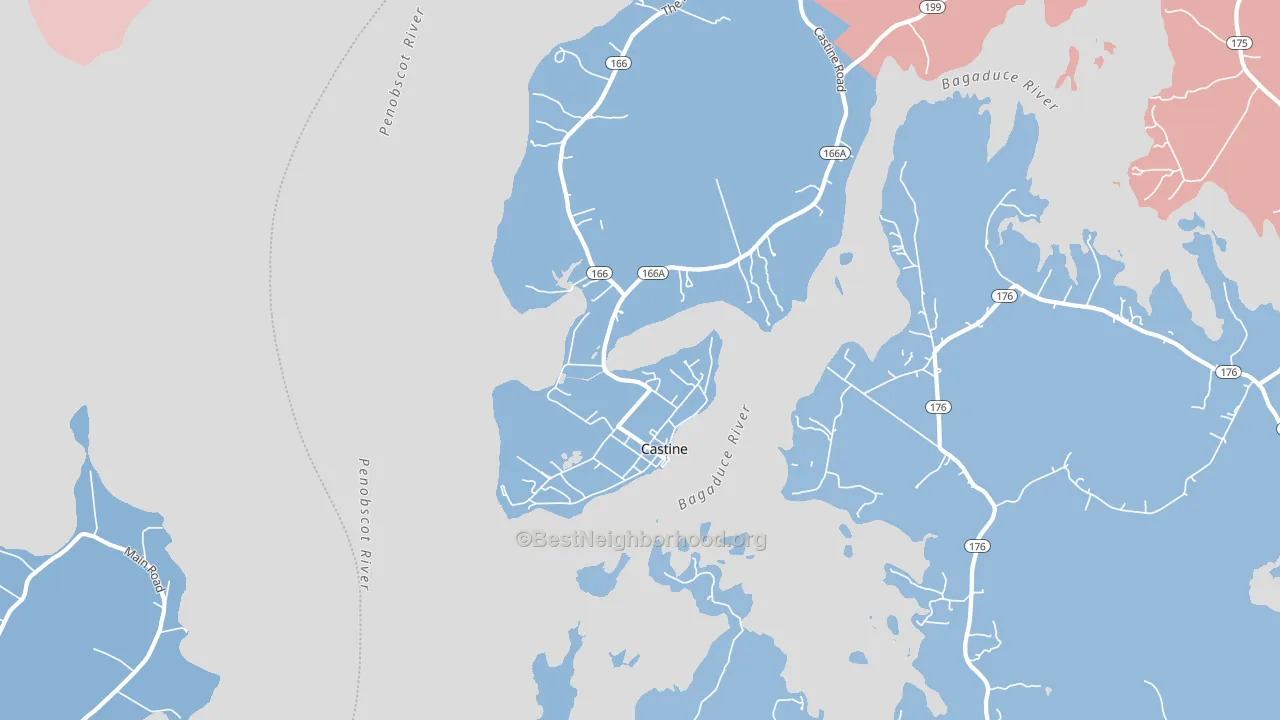Castine, ME block-group political-lean map