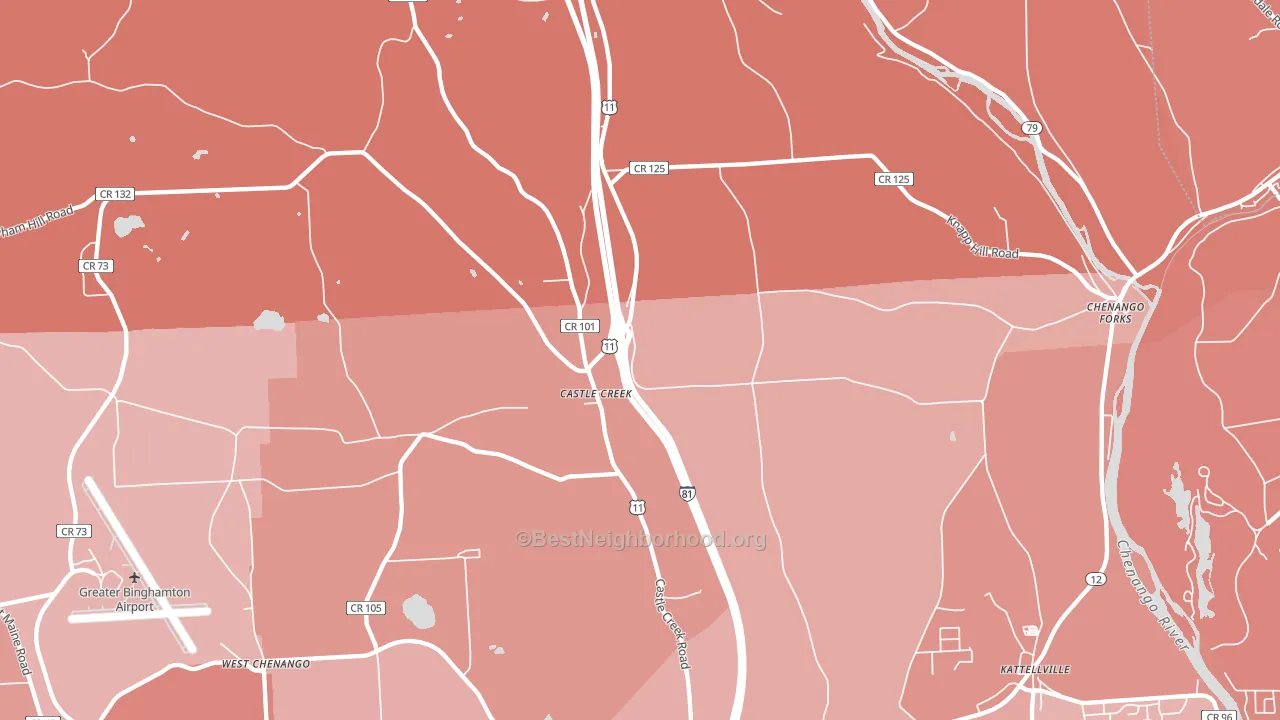Castle Creek, NY block-group political-lean map