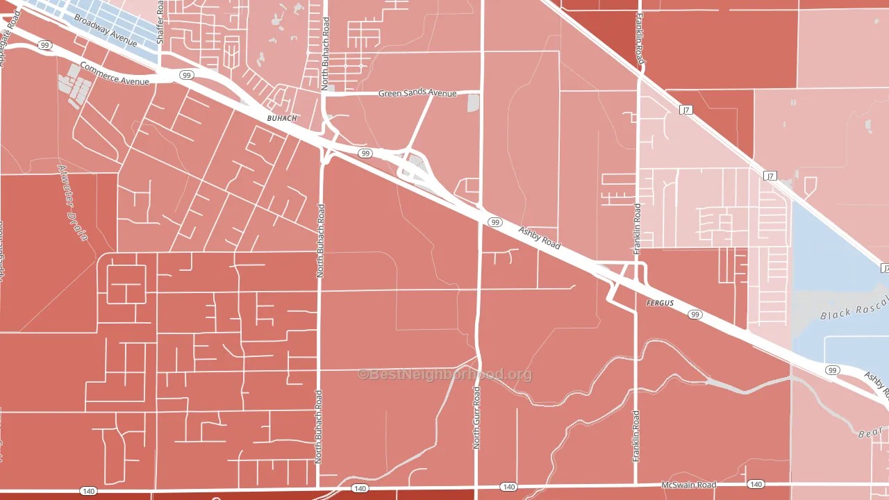Castle Garden, CA block-group political-lean map