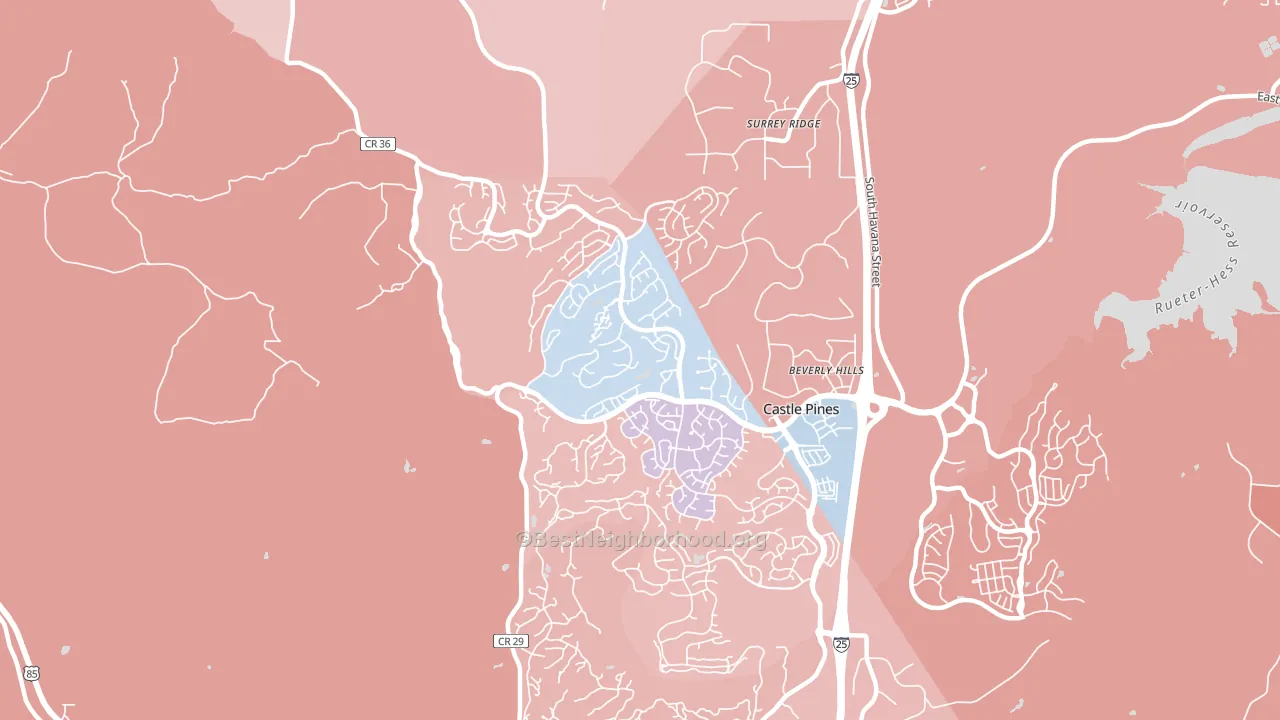 Castle Pines North, CO block-group political-lean map
