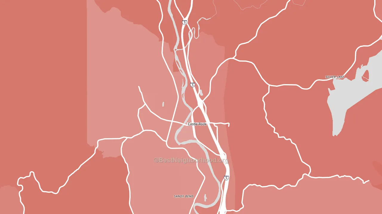 Castle Rock, WA block-group political-lean map