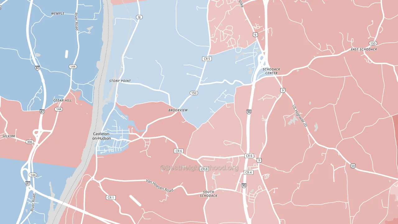 Castleton On Hudson, NY block-group political-lean map