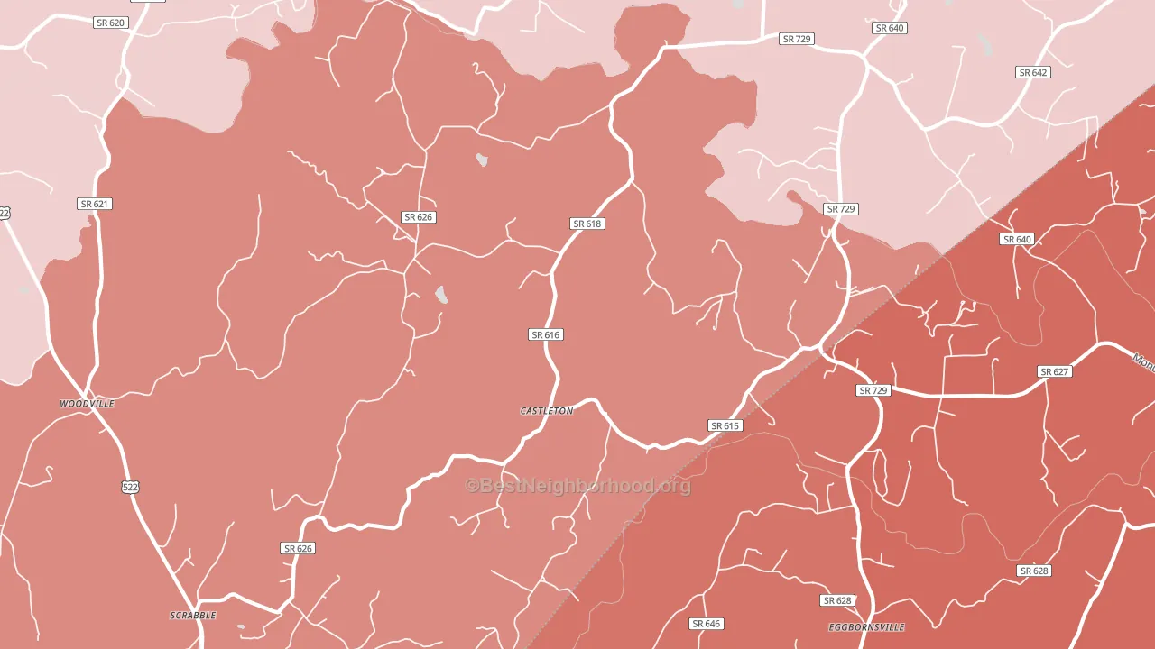 Castleton, VA block-group political-lean map
