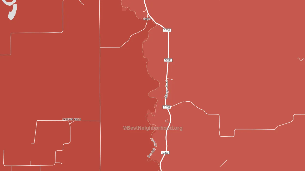 Castner Falls, MT block-group political-lean map