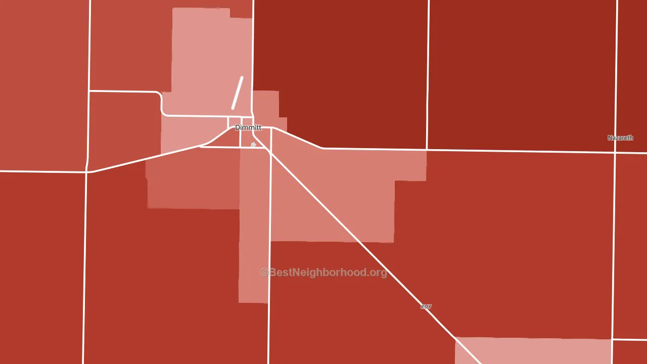 Castro County, TX block-group political-lean map