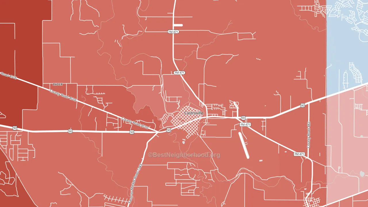 Castroville, TX block-group political-lean map