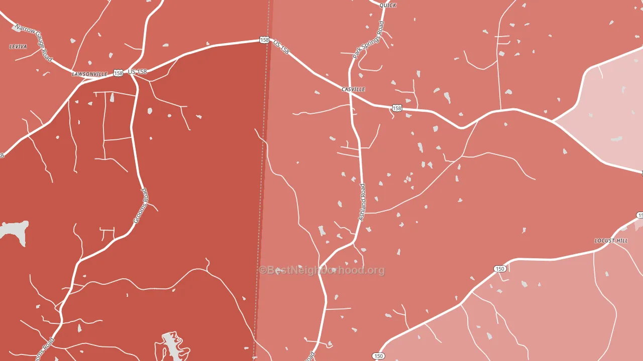 Casville, NC block-group political-lean map