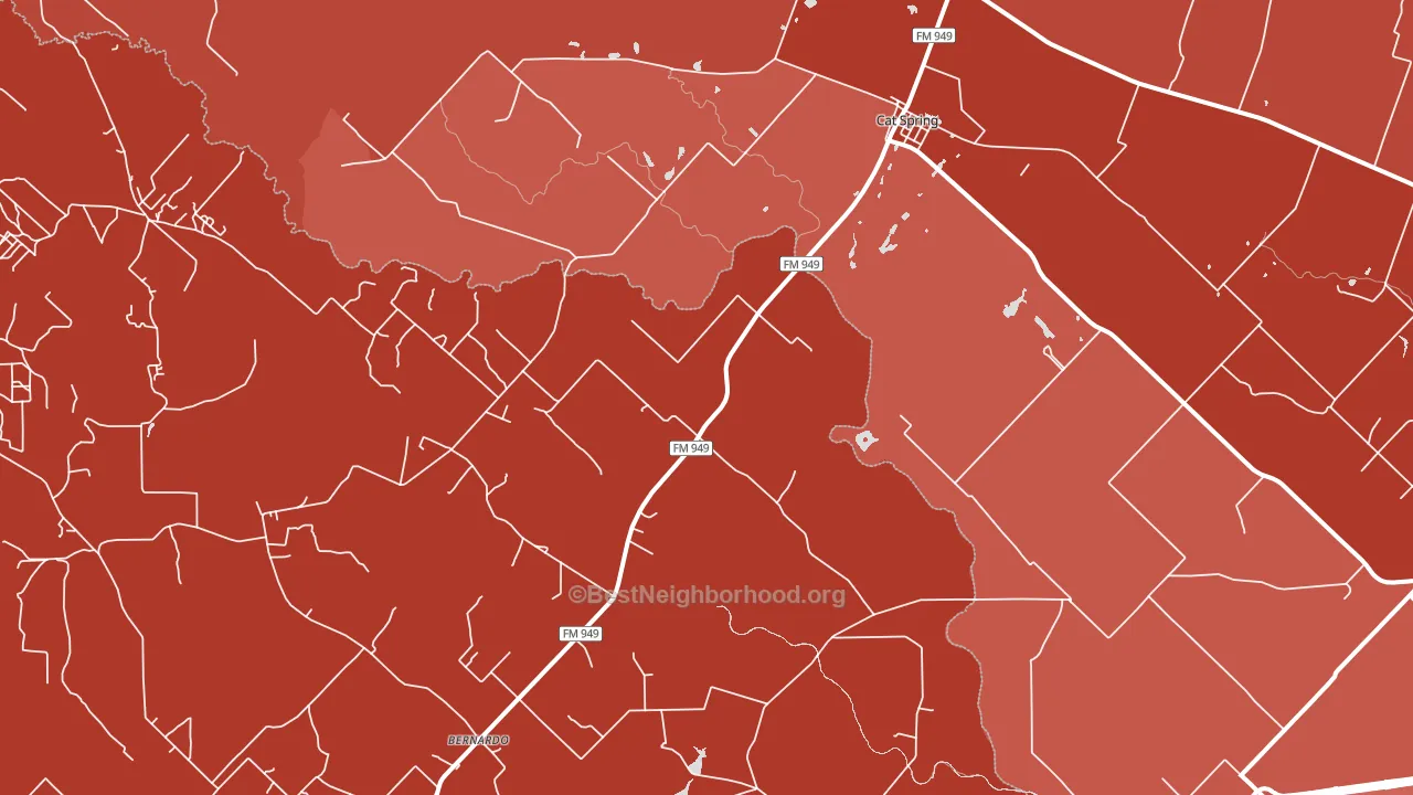 Cat Spring, TX block-group political-lean map