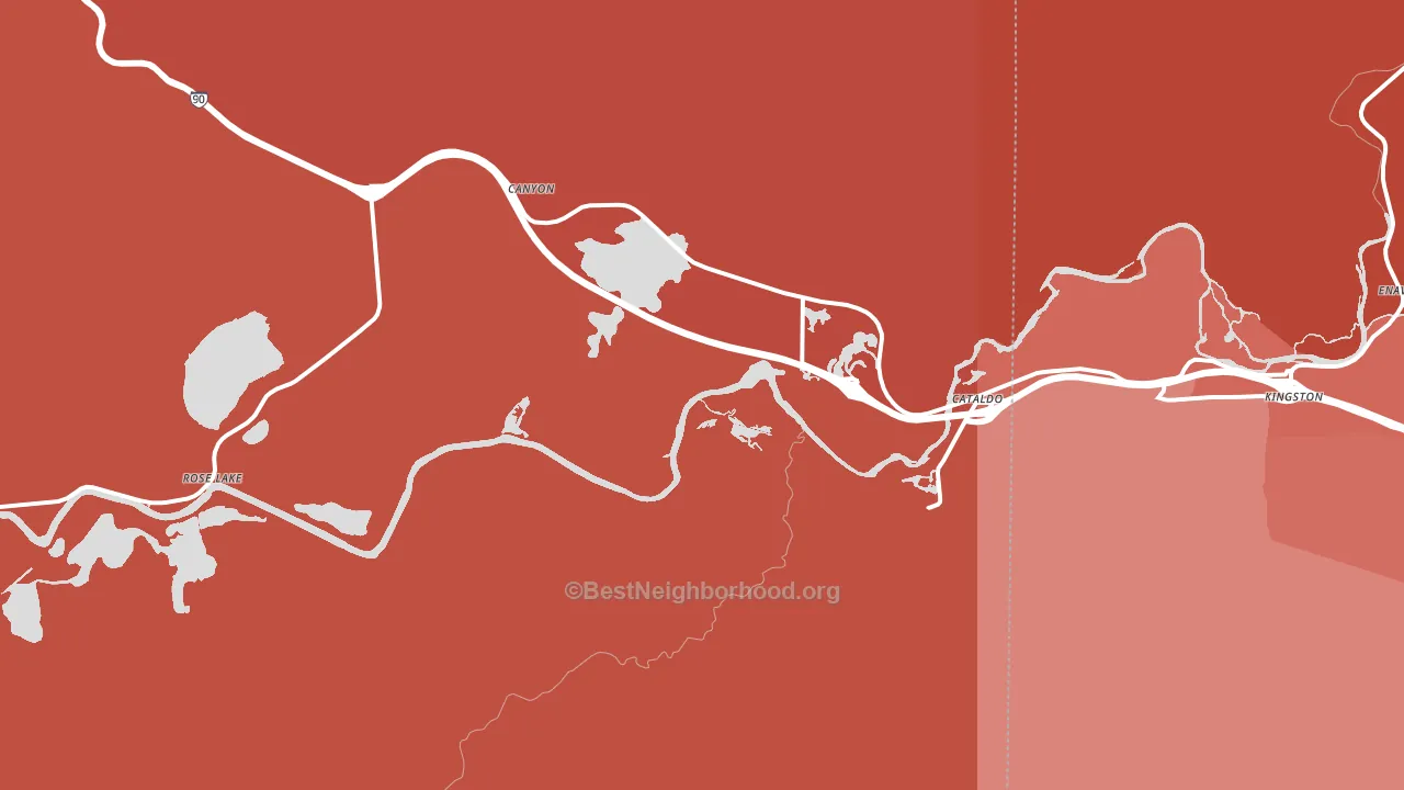 Cataldo, ID block-group political-lean map