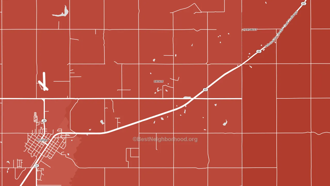 Catale, OK block-group political-lean map