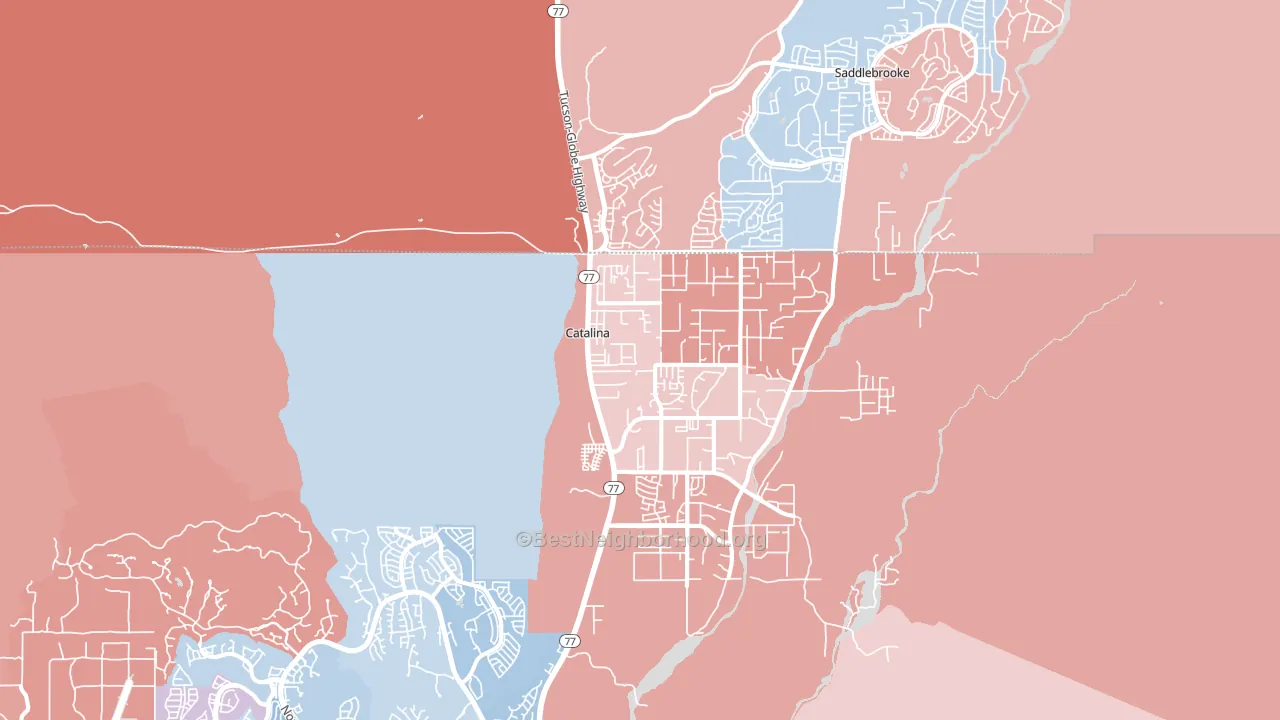 Catalina, AZ block-group political-lean map