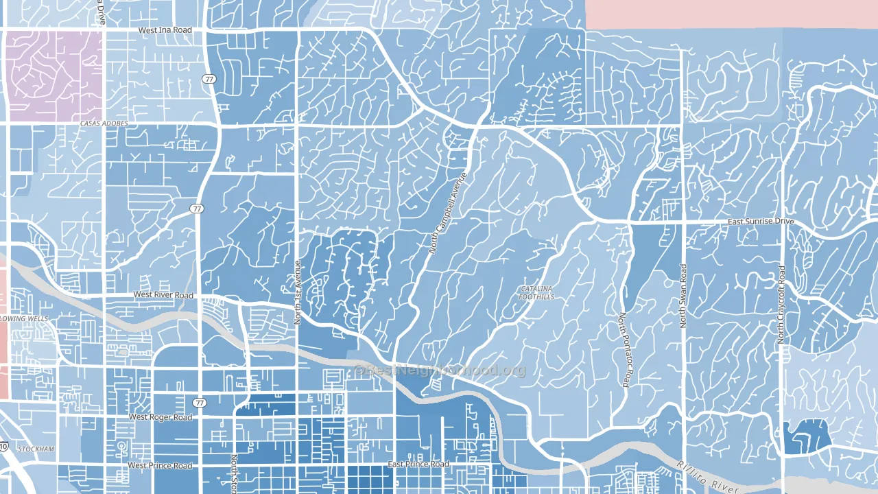 Catalina Foothills Estates, Catalina Foothills, AZ block-group political-lean map