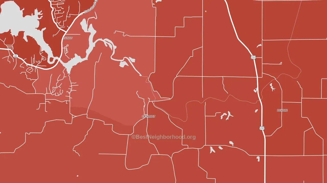 Cataract, IN block-group political-lean map