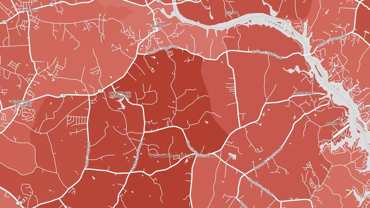 Catawba, NC block-group political-lean map