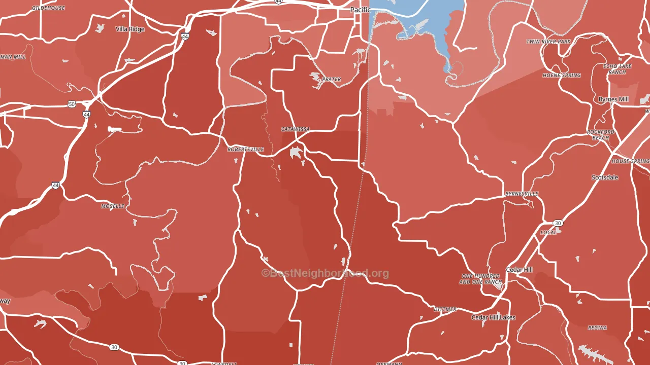 Catawissa, MO block-group political-lean map