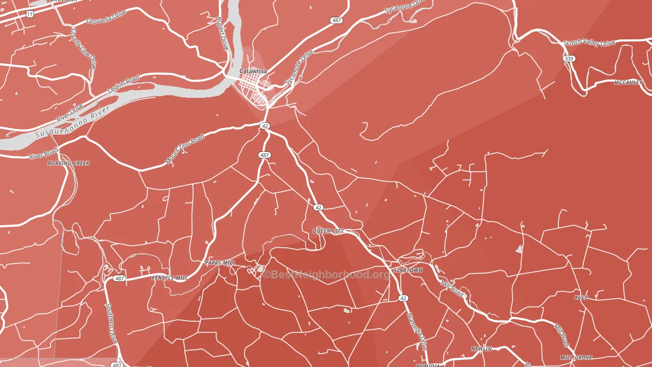 Catawissa, PA block-group political-lean map