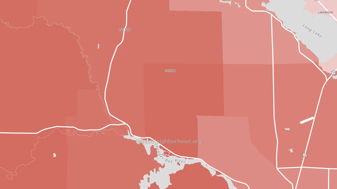 Cathro, MI block-group political-lean map